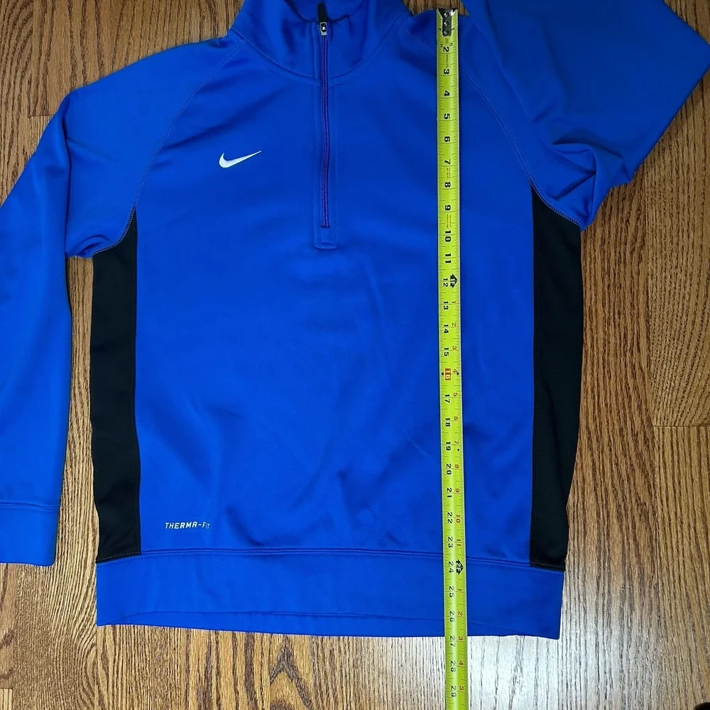 Nike Therma Fit Mens 1/4 Zip Pullover Sweatshirt Blue Black  Size L Long Sleeve